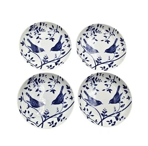 Vintage Roscher Bluebird Tea-cup Or Mug Stoneware Saucer Set Of (4) 6 Inch - Picture 1 of 4