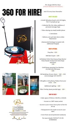 360 Photo booth Video booth 115cm For HIRE ONLY MANCHESTER OR Nationwide - Image 1 of 4