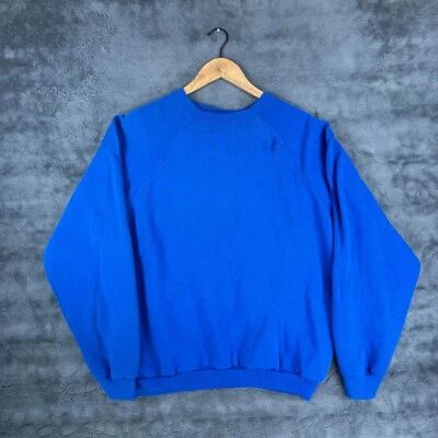 Vintage Tultex Blank Crewneck Sweatshirt Blue Mens Size XL Made In USA - Image 1 of 4