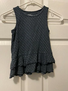 Girls Sleeveless Peplum Hem Shirt by  Mudd Polka Dot Girls Tank Top Size 6X - Picture 1 of 1