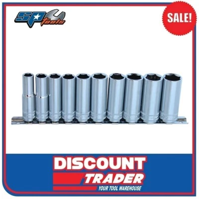 SP Tools Socket Rail 3/8” Drive Deep 6 Point 10 Piece Metric - SP20242 - image 1 of 2