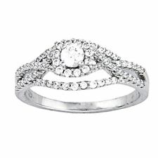 10kt White Gold 1/2Ct Real Round Diamond Engagement Wedding Band Ring