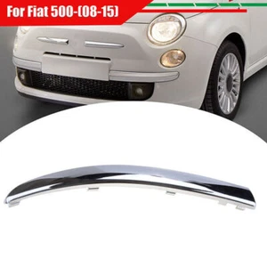 Cubierta de moldura de parrilla superior para parachoques delantero cromado izquierdo para Fiat 500 2007-2015 - Imagen 1 de 8