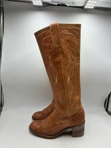 Vintage Frye Black Label Damen hohe kniehohe Campus Westernstiefel Größe 6 B - Bild 1 von 11