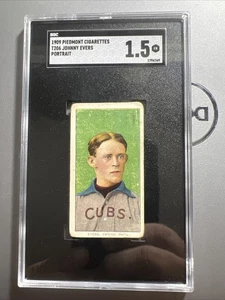 1909-11 T206 Piemonte Johnny Evers Ritratto #JE SGC 1.5 Chicago Cubs Piemonte - Foto 1 di 5