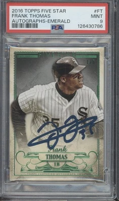 2016 Topps Five Star Emerald Frank Thomas 1/5 On Card Auto Autograph Mint PSA 9 - Image 1 of 2