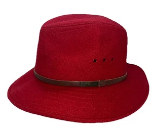 Eddie Bauer Mens Fedora Hat Wool Red size Medium - Picture 1 of 9
