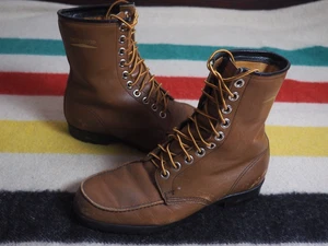VTG 70s Insulated Czech Brown Leather Lace Outdoor Hiking Military Boots US 9.5 - Picture 1 of 9