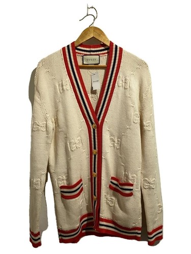 GUCCI Cardigan (Spesso) XS Lana Crema Tinta Unita