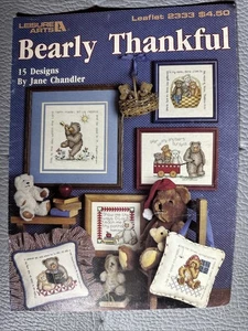 Leisure Arts Bearly Thankful 15 Designs Cross Stitch Pattern 2333 Teddy Bear - Picture 1 of 1