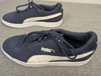 Puma Smash V2 Blue White Suede Leather Shoes Sneakers Size 12 Style 364989-04 - Image 1 of 4