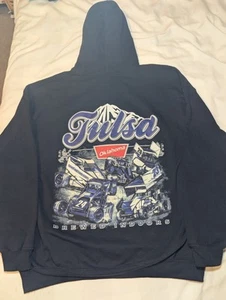 Tulsa Oklahoma Brewed Indoors Gildan Heavy Blend Hoodie XL Outlaw Sprint Cars... - Picture 1 of 9