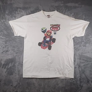 Camiseta ONEITA 90S Mario Kart Vintage T L Algodón Blanco Usada - Imagen 1 de 9