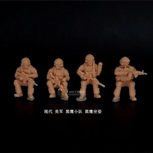 3D printed 1/72 Modern US "UH-60 Black Hawk Assault troops" 4 man group model - Picture 1 of 1