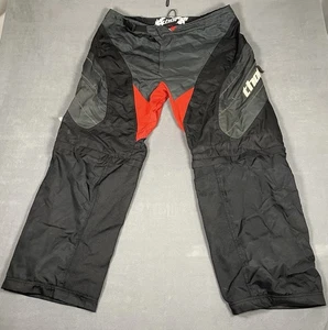 THOR Static Motocross Pants Sz 42 Black Off-Road Riding Gear Belted convertible - Picture 1 of 24