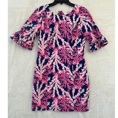 Nuevo con etiquetas Vestido Lilly Pulitzer Fiesta Elástico 4 S Azul Marino Rosa Más Allá del Mar Foto 1 de 4