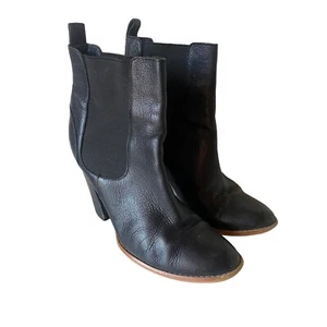 Wittner Womens Boots Black Size EU 37 AU 6.5 Leather High Heel Pull On - Picture 1 of 18