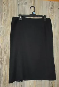LANDS END Black Size 14T 14 Tall Church Office Lined Wool Skirt Msre 33x25.5 - Picture 1 of 9