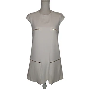 Stella McCartney Zip Sleeveless Crew Neck Shift Dress White IT 42 - Picture 1 of 22