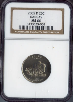2005-D Kansas Quarter NGC MS66 Business Quality - Image 1 of 2