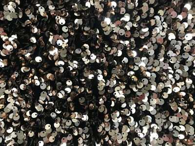 Stretch Velvet with All Over Sequins (Coffee Brown), 54/55" 2-Way Stretch, BTY - Image 1 of 4