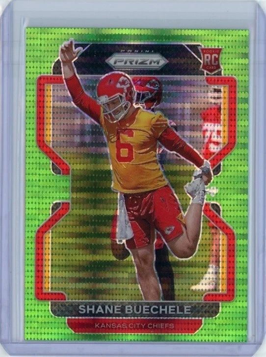SHANE BUECHELE 2021 Panini Prizm GREEN Pulsar Rookie RC #396 Chiefs Bills SMU - Image 1 of 1