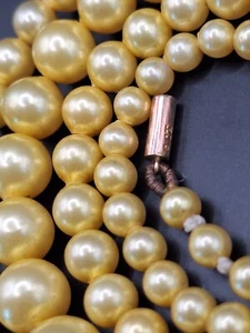 Collar de perlas Art Deco vintage con cierre de oro de 9 quilates - Imagen 1 de 10