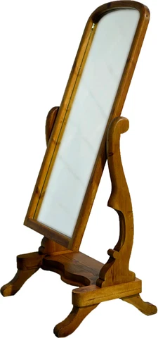Vintage French Country Pine Cheval Floor Mirror Cover