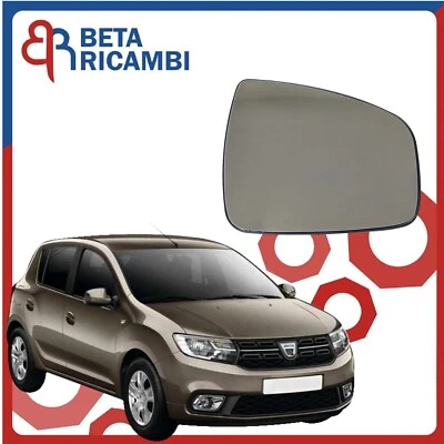 Vetro Specchietto Dacia Sandero 2017 2020 Piastra Specchio Destro Dx Passeggero - Immagine 1 di 4