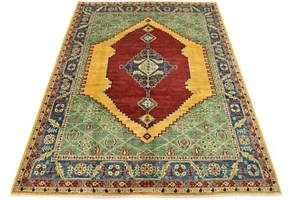 Ziegler Rug 8’2” x 9’11” Red Wool Tribal Hand-Knotted Oriental Carpet - Picture 1 of 15