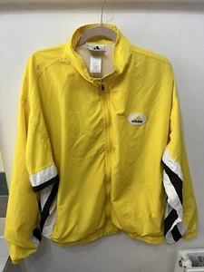 Vintage Adidas Yellow Windbreaker Jacket Size XL Circle Logo Retro - Picture 1 of 17