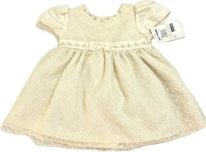 BT Kids Baby Girls Creme Lace Dress Sz 12M - Picture 1 of 4