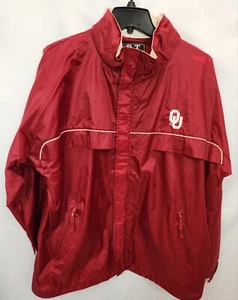 Vintage OU Sooners  BT Player Navy Red Windbreaker/ Rain  Front Zip Jacket MED - Picture 1 of 5