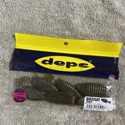 Deps Bull Flat 3” Plástico Suave Bluegill Cebo - Color #12 Calabaza Verde Foto 1 de 3