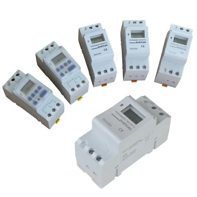 12V 24v 48V 240v DIGITAL TIMER SWITCH LCD 24/7 DIN RAIL 15A-40A Plus Meter Offer - image 1 of 4
