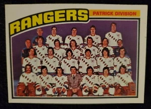 Tarjeta coleccionable de hockey New York Rangers 1976/NHL Topps #143/Lista de verificación de equipo usada - Imagen 1 de 2