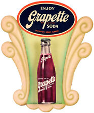 GRAPETTE GRAPE SODA POP BOTTLE 23" HEAVY DUTY USA MADE METAL ADVERTISING SIGN