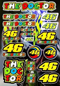 MOTORBIKE STICKER ROSSI 46 THE DOCTOR A4 DECAL BUMPER RIDER YAMAHA DUCATI BIKE - Picture 1 of 3
