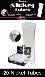 BCW Nickelgröße runde Münzröhrchen mit Schraubverschlüssen durchsichtig Aufbewahrung Menge 20 Angebot - Bild 1 von 6