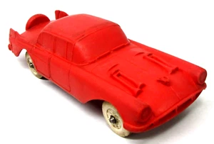 1950's Auburn Vinyl rubber #506 HARDTOP 4.5" red with white wheels - Picture 1 of 10
