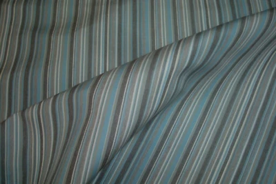 1 of 7 yds Sunbrella Fabric Porto Blue Stripe Chine In/Outdoor Upholstery 54" w - Image 1 of 4