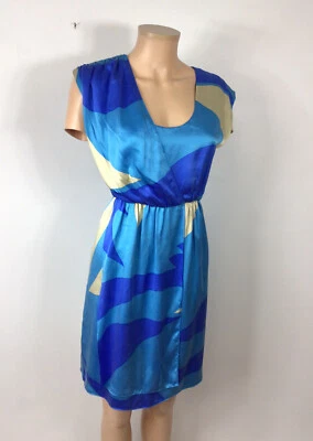 Tibi Silk Resort Dress Abstract Print Womens 6 - Image 1 of 4