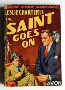 SAINT GOES ON Avon no#34 Leslie Charteris Vintage Mystery Fiction Paperback - Imagen 1 de 3