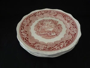 Masons Vista Pink - 4er Set große Transferware Speiseteller - Bild 1 von 5