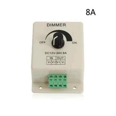 DC12V-24V 8A LED Light Dimmer Brightness & Ribbon Adjustable Bright Controller - Image 1 of 2