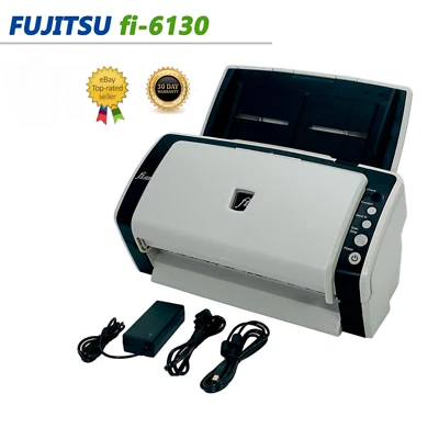 Fujitsu FI-6130 Duplex Document Color Scanner w/AC Adapter & USB Cord TESTED - Image 1 of 4