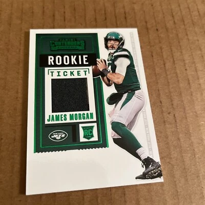 2020 Contenders GREEN JSY PATCH James Morgan RC #RTS-JMO Jets Card (c5) - Image 1 of 2