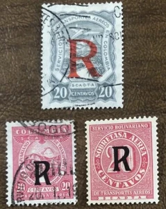 Kolumbien Briefmarken CF1-CF3 gebraucht/postfrisch Klappluftpost Zulassung - Bild 1 von 5