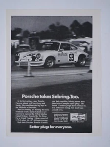 Porsche Carrera  Peter Gregg Hurley Haywood Champion VTG 1973 Original Print Ad - Picture 1 of 7