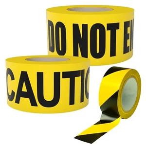 Caution & Do Not Enter 3 in X 1000 ft. & Safety Stripe Tape • 2 in x 108 Ft. - Picture 1 of 7